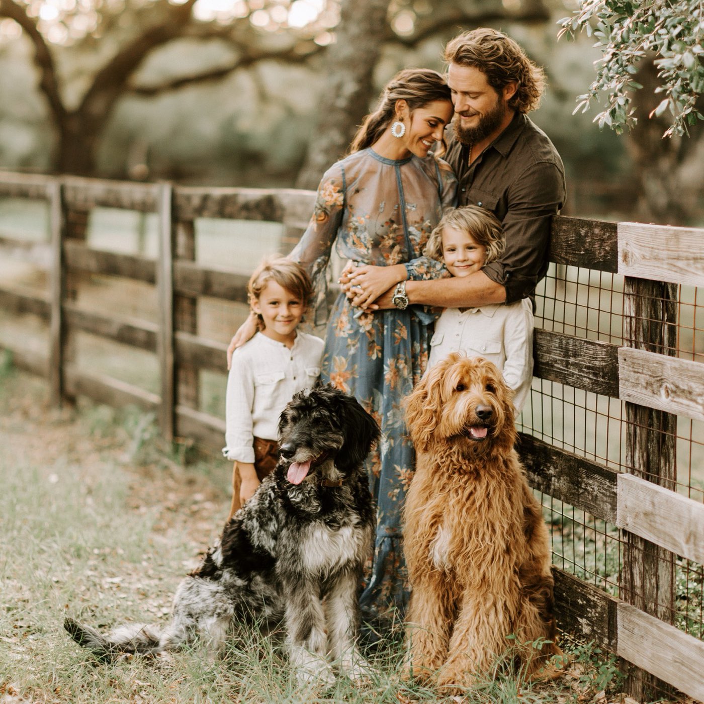 Our family with the dogs
