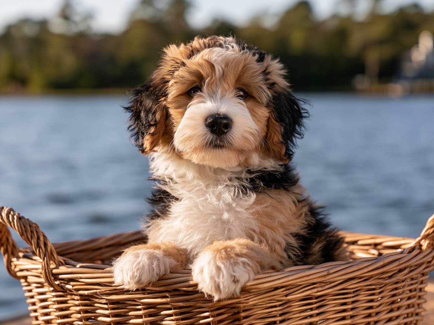 Sage, a Standard Bernedoodle puppy